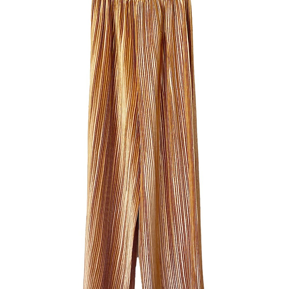 Jeanne Marc Plisse Pleat Vintage Wide Leg